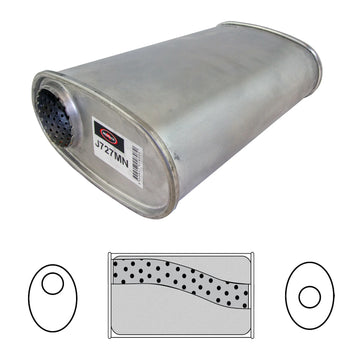 Redback 8" x 4" Oval, 14" Long, 2 1/2" Offset/Centre, Megaflow (No Spigots) - Brixton 4x4 - Buy Online Now!